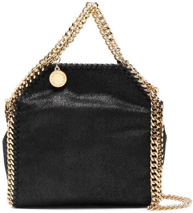 Stella McCartney Textured Black Tiny Bag With Chain Trim