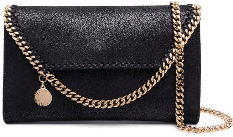 Stella McCartney Black Falabella Wallet Chain Satchel