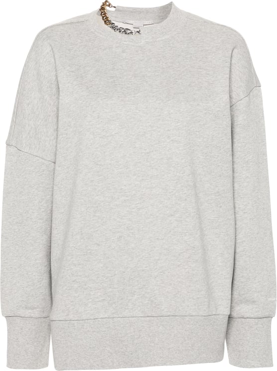 Stella McCartney Black Sweatshirt Oversized Chain Cotton Sweatshirt