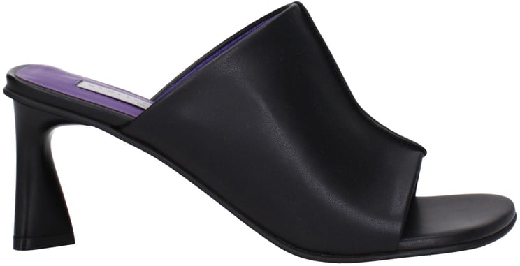 Stella McCartney Stella McCartney Black Leather Stiletto Heel Sandals
