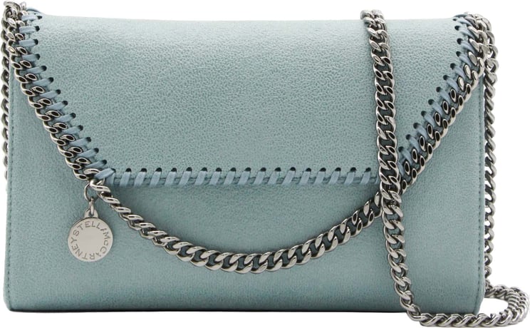Stella McCartney Textured Polyester Clutch With Silver Chain Strap