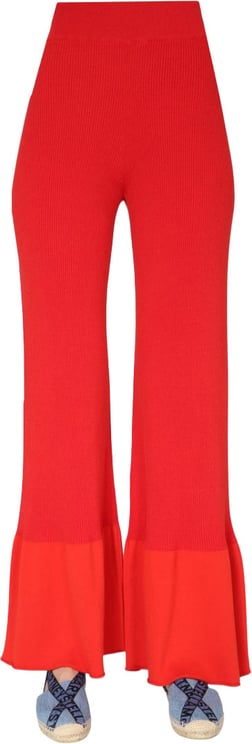 Stella McCartney Ribbed Knit Trousers With Wide-Leg Silhouette