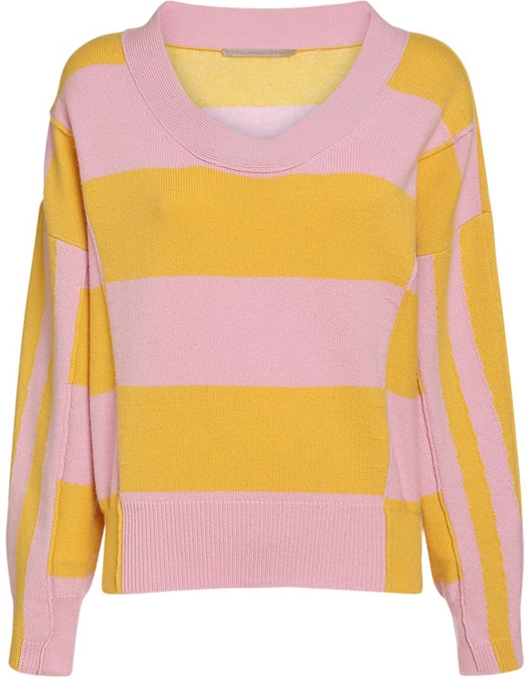 Stella McCartney Pink and yellow striped pullover elegant