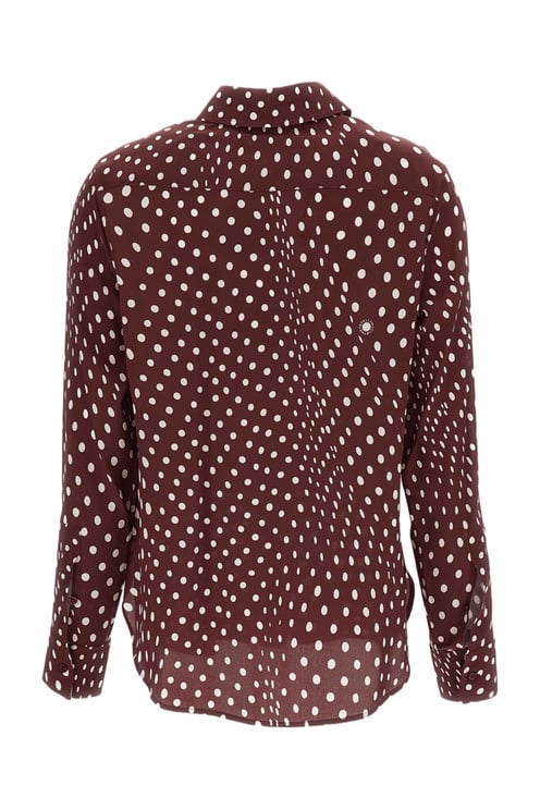 Stella McCartney Bordeaux Polkadots Printed Silk Shirt