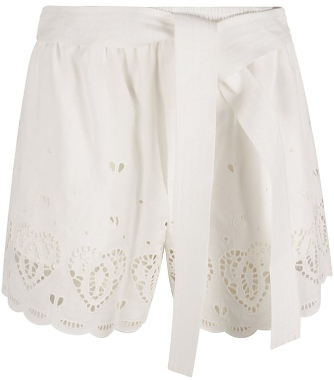 Stella McCartney Delicate Embroidered White Shorts