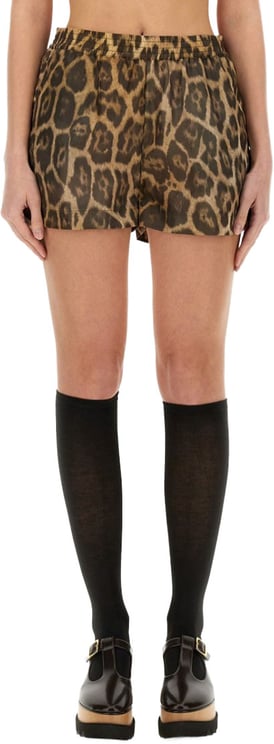 Stella McCartney Animal Print Shorts With Relaxed Fit