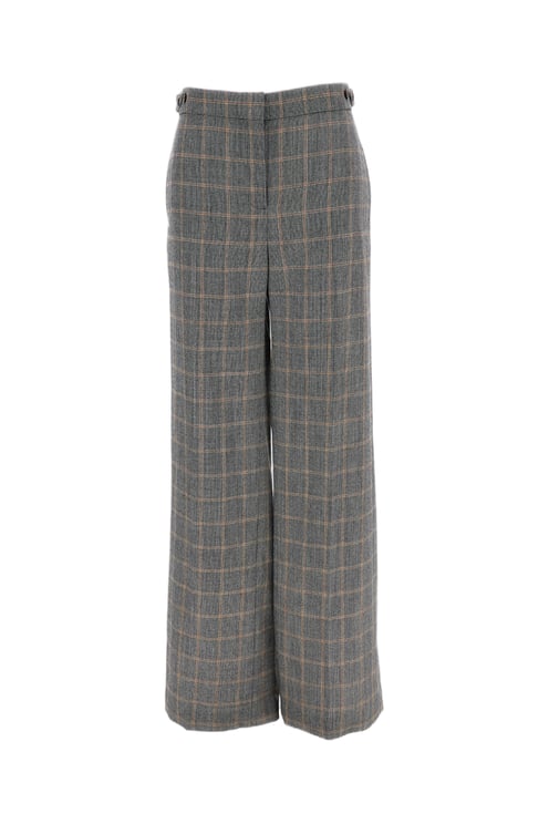 Stella McCartney Checked Wool Straight-Leg Trousers With Tailored Mid-Rise Fit