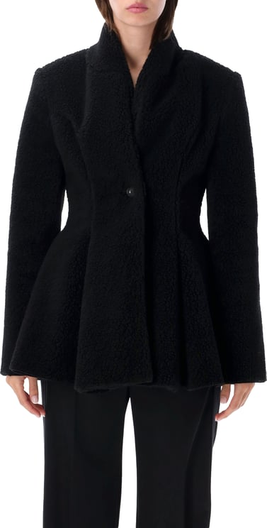 Stella McCartney Waisted Plush Coat Nero