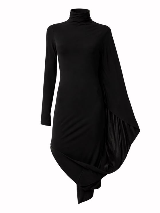 Stella McCartney Viscose Draped Uneven Hem Midi Dress
