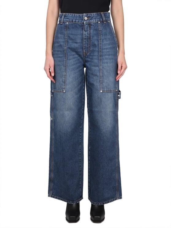 Stella McCartney High-Waisted Utility Wide-Leg Jeans