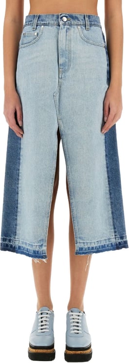 Stella McCartney Denim Skirt With Contrasting Panel