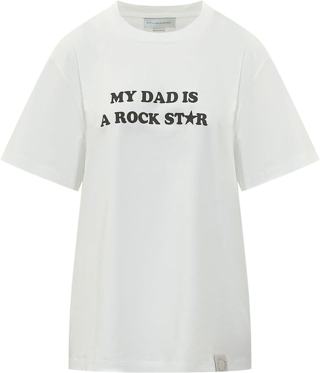 Stella McCartney Canotta con Stampa My Dad is a Rockstar