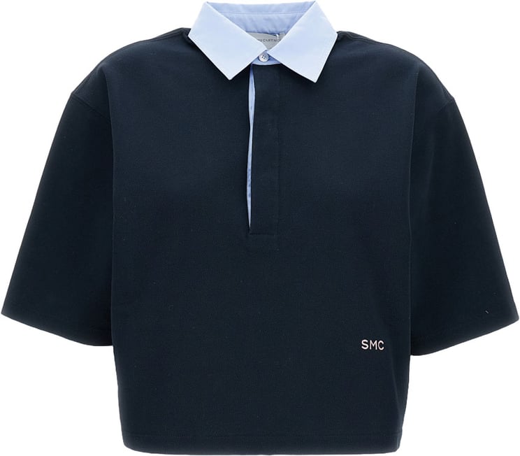 Stella McCartney Cropped Polo Shirt with Oversized Fit and Classic Pique Texture