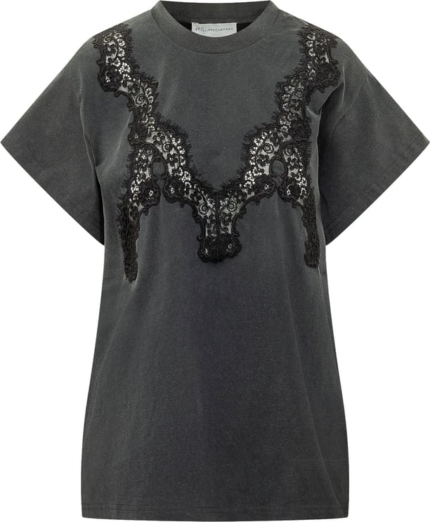 Stella McCartney T-shirt con Inserto in Pizzo