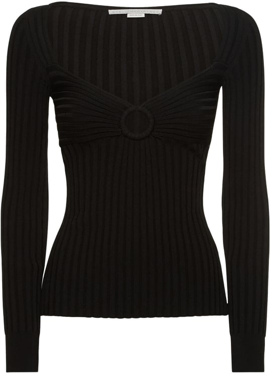 Stella McCartney Fitted black ribbed shirt
