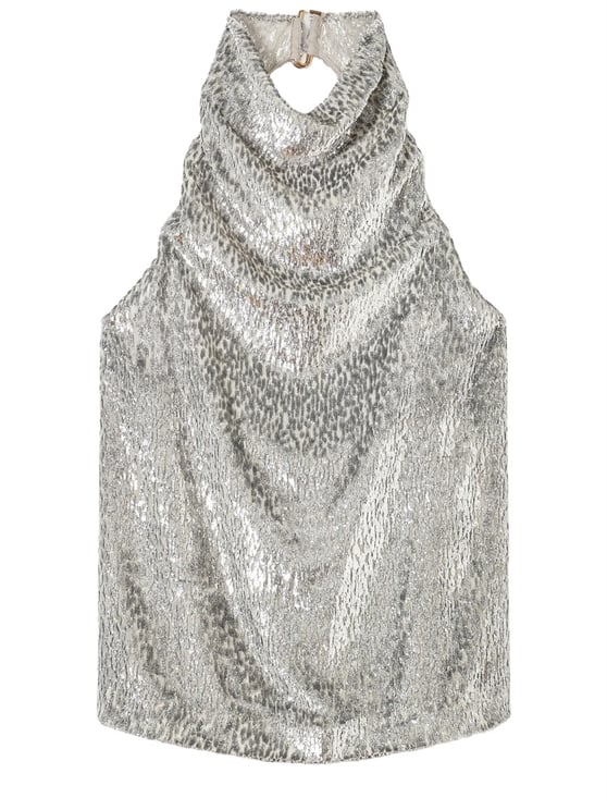 Stella McCartney Fil Coupe Shimmering Animal Print Silk Tank Top