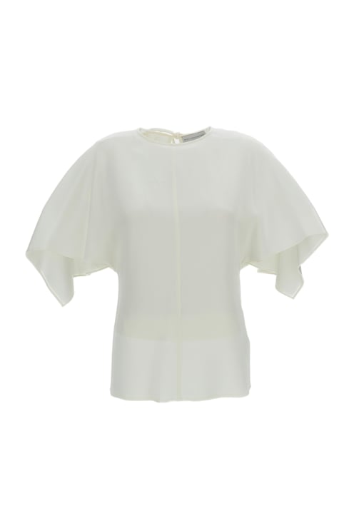 Stella McCartney Cream Handkerchief Satin Batwing Top