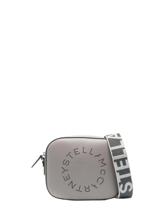 Stella McCartney Grey Fabric Strap Faux Leather Shoulder Bag