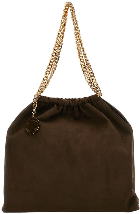 Stella McCartney Brown Polyester Chain Gathered Shoulder Bag