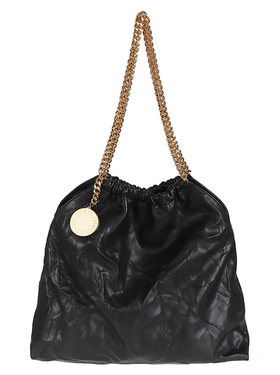 Stella McCartney Medium Drawstring Tote Bag with Crinkled Texture