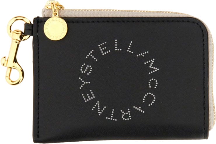 Stella McCartney Compact Wallet With Perforated Logo And Zip Closure