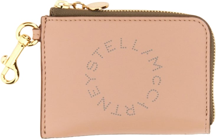 Stella McCartney Compact Wallet With Perforated Logo And Zip Closure