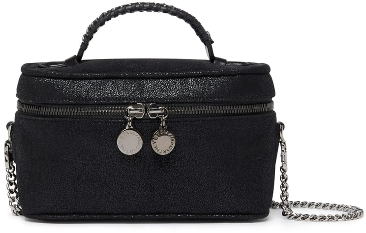 Stella McCartney Textured Black Vanity Case With Braided Handle
