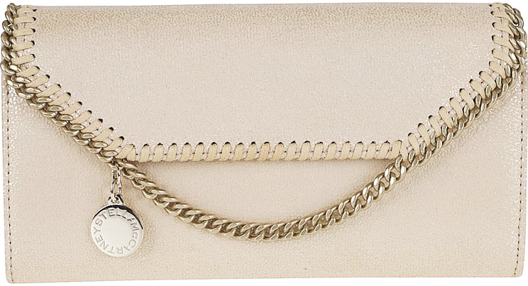Stella McCartney STELLA McCARTNEY Falabella Continental Wallet With Chain Eco Shiny Dotted Chamois W/Tonal Chain - Airlite