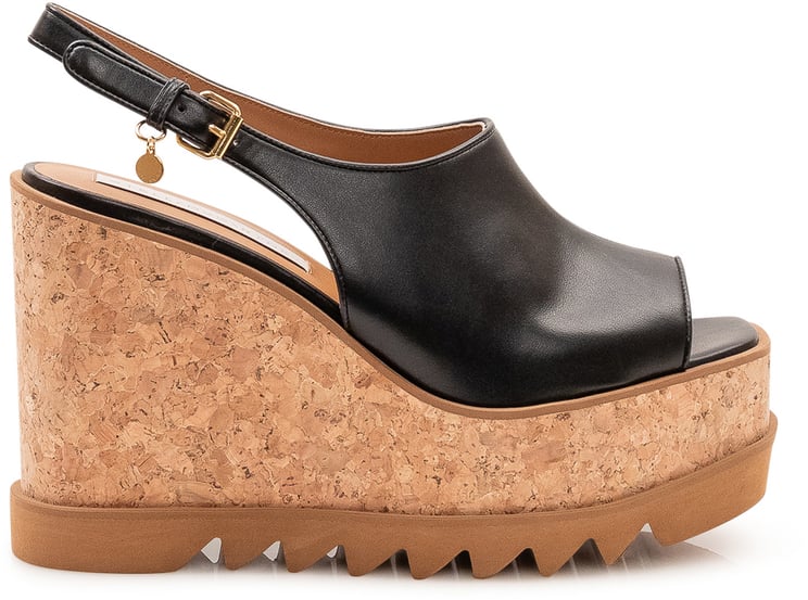 Stella McCartney Sandali Slingback con Zeppa in Sughero