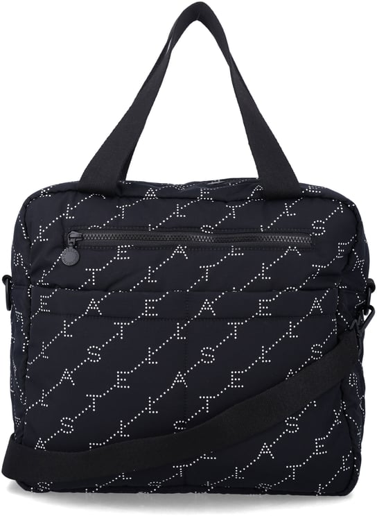 Stella McCartney Mummy Diaper Bag Allover Logo Nero