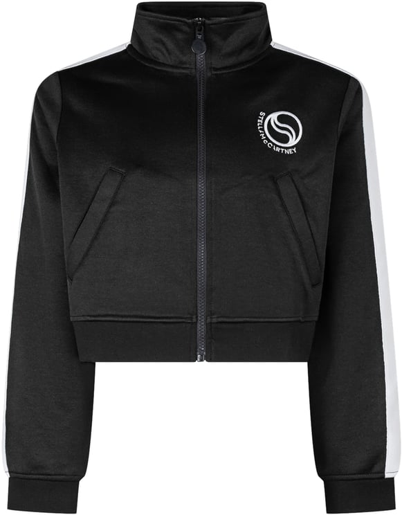 Stella McCartney Cardigan in Jersey con Zip e Collo Alto