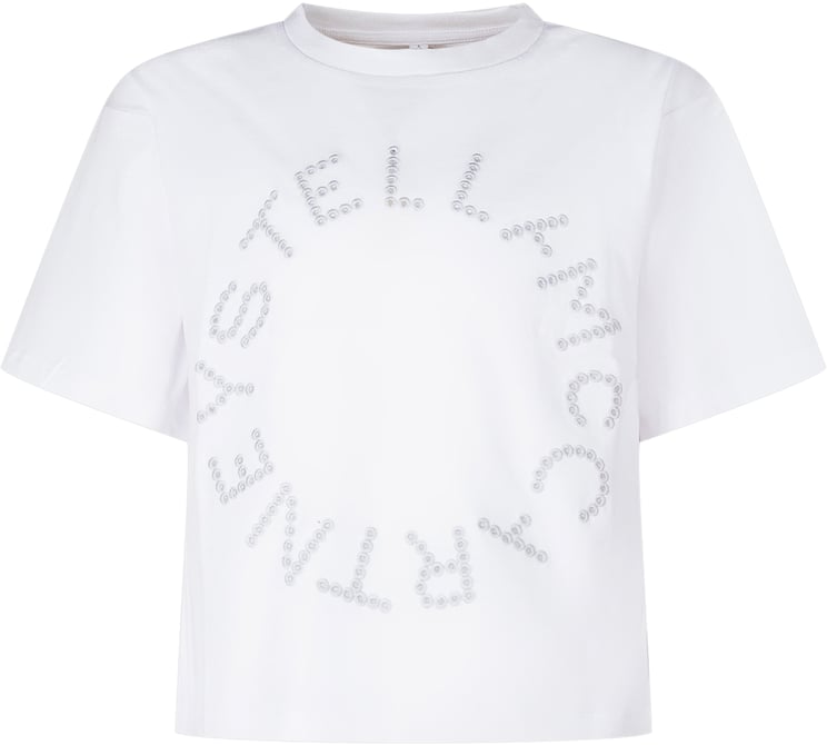 Stella McCartney T-shirt con Stampa Logo Circolare e Girocollo