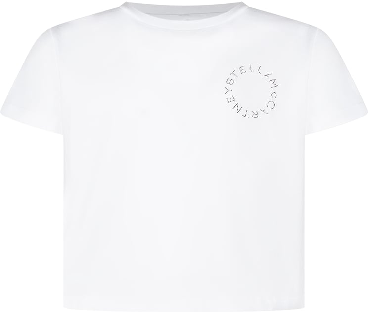 Stella McCartney T-shirt con Mini Logo Circolare sul Petto