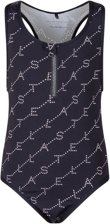 Stella McCartney Costume Intero con Zip e Stampa Logo All Over