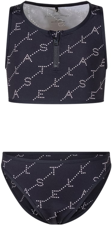 Stella McCartney Completo Bikini con Stampa Logo All Over