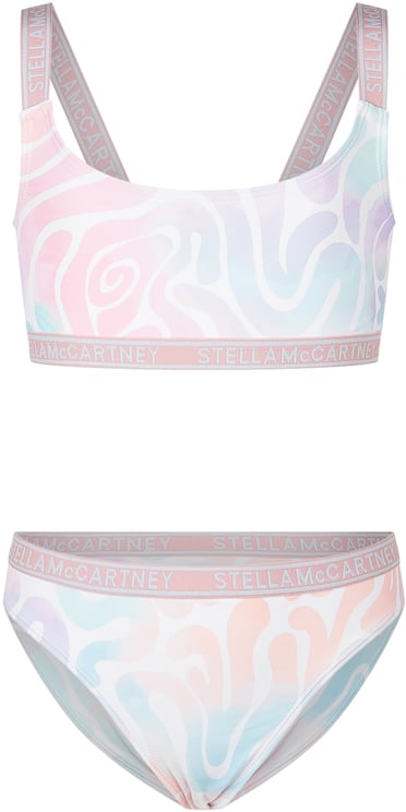Stella McCartney Completo Bikini con Stampa Multicolor e Logo