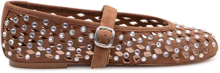 Steve Madden Ballerina Traforata con Strass e Cinturino