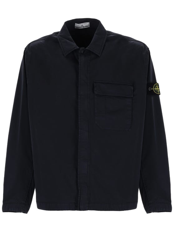 Stone Island Stone Island Cotton-Blend Boxy Casual Shirt