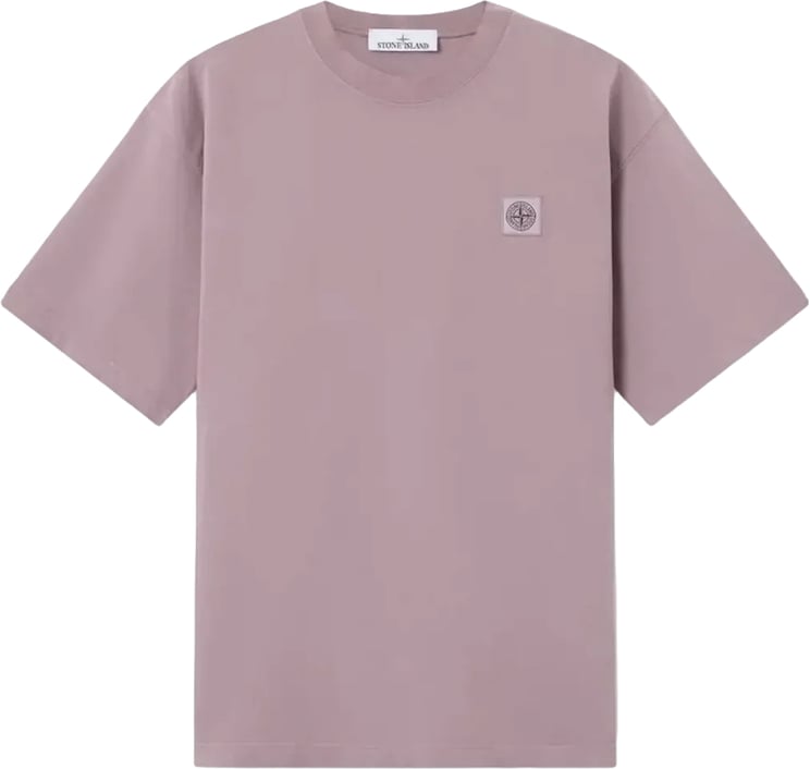 Stone Island T-shirt van gekamd biologisch katoenjersey, paarsgrijs