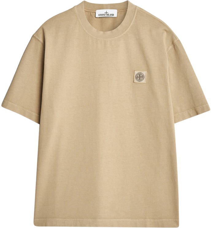 Stone Island T-shirt van gekamd biologisch katoenjersey in de kleur Desert Sand.