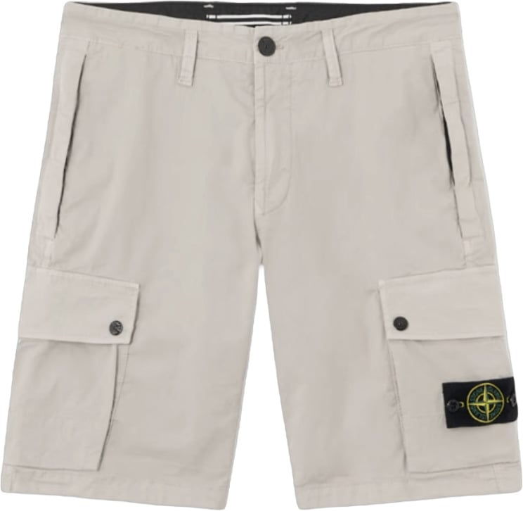 Stone Island STRETCH SHORTS VAN BIOLOGISCHE KATOENEN TWILL, PARELGRIJS