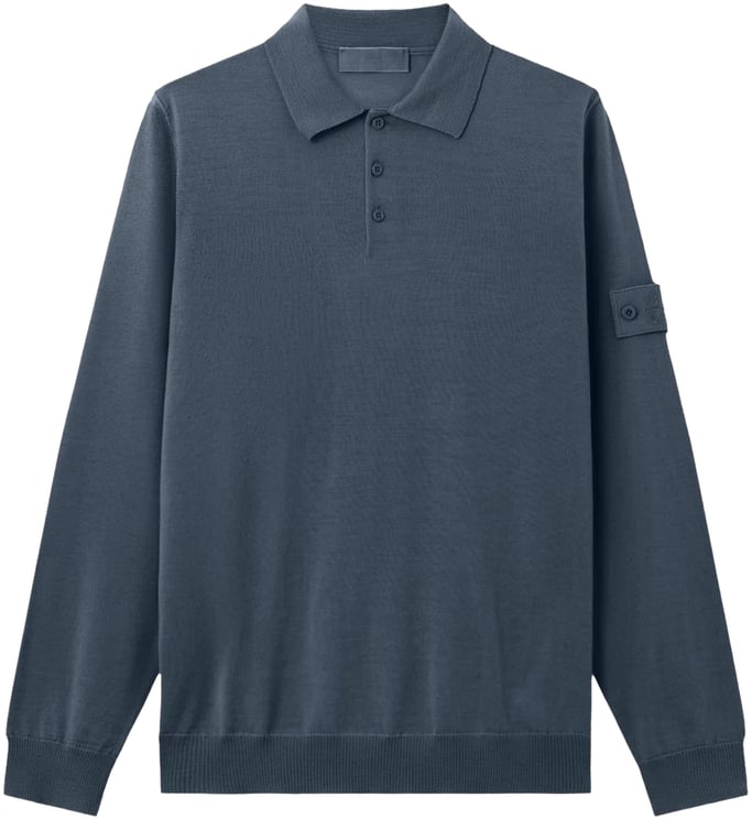 Stone Island Heren LongSleeve Polo Ghost Blauw