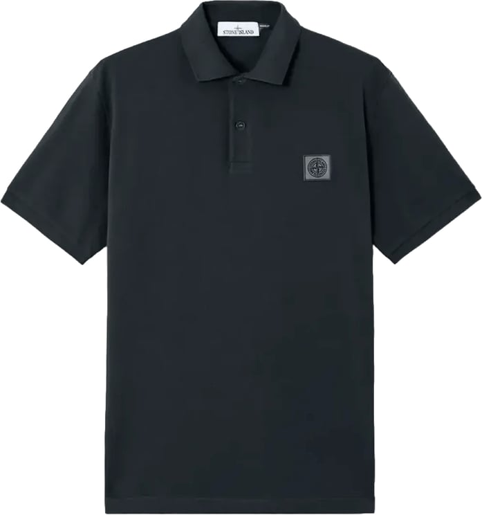 Stone Island Poloshirt van 50/2 biologisch katoen piqué, marineblauw