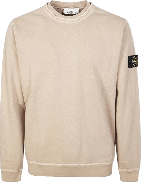 Stone Island OLD' EFFECT MALFILÉ FLEECE SWEATSHIRT DESERT SAND