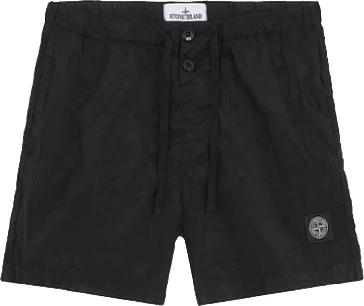 Stone Island NYLON METAL IN ECONYL GEREGENEREERDE NYLON ZWEMSHORTS ZWART