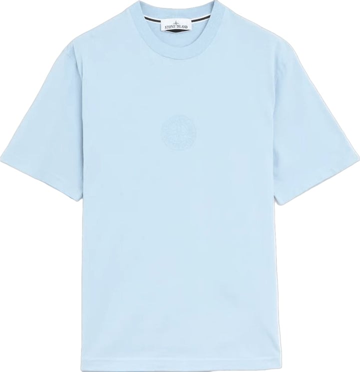 Stone Island CAMO COMPASS' PRINT T-SHIRT VAN ORGANIC COTTON JERSEY IN POEDERBLAUW