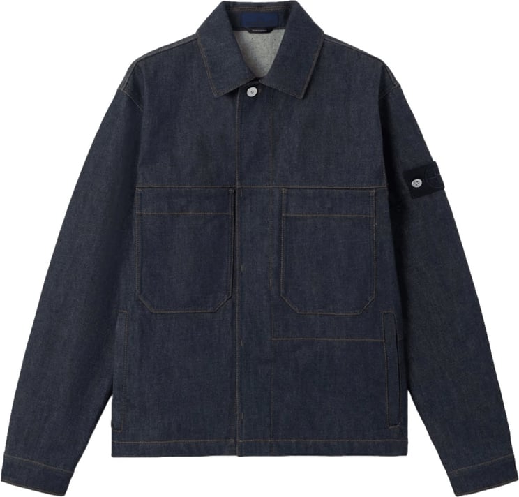 Stone Island INDIGO DENIM RAW DENIM JACKET BLUE RAW