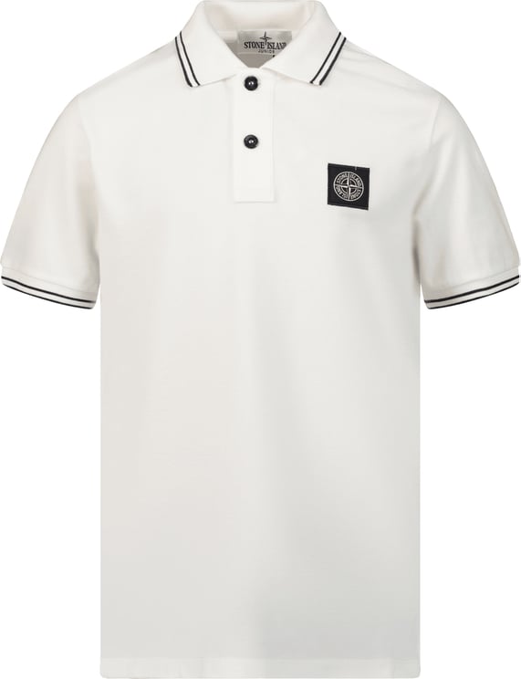 Stone Island Junior Stone Island Kinder Jongens Polo Off White