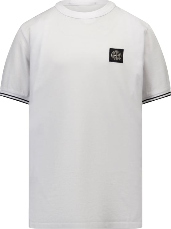 Stone Island Junior Stone Island Kinder Jongens T-Shirt In Wit