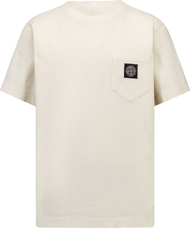Stone Island Junior Stone Island Kinder Jongens T-Shirt In Off White